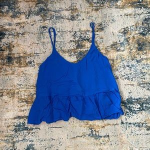 TOPSHOP Cami Crop Top: Blue - US 6 / S/M